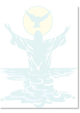 Color background image showing Jesus baptism