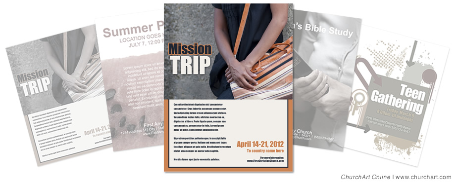 mission trip church event flyer template