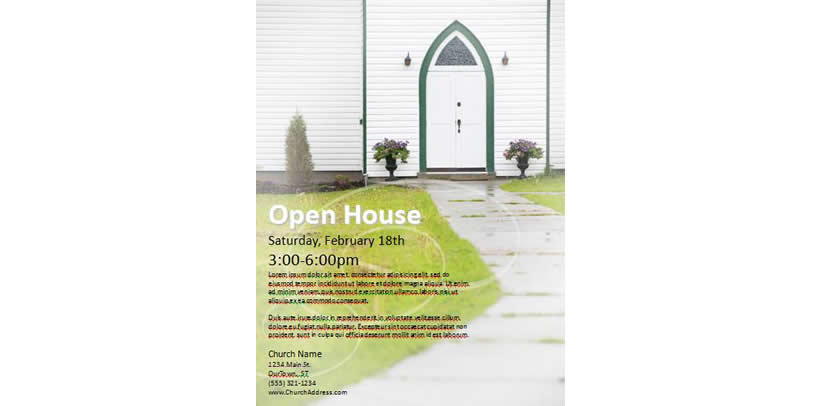 church program template for open houses