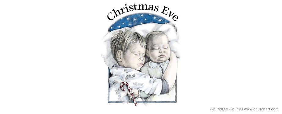 sleeping children christmas eve clip-art