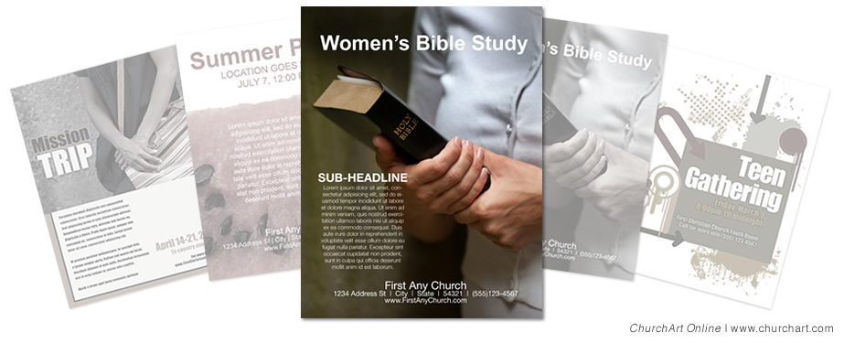 Women's study church event flyer template